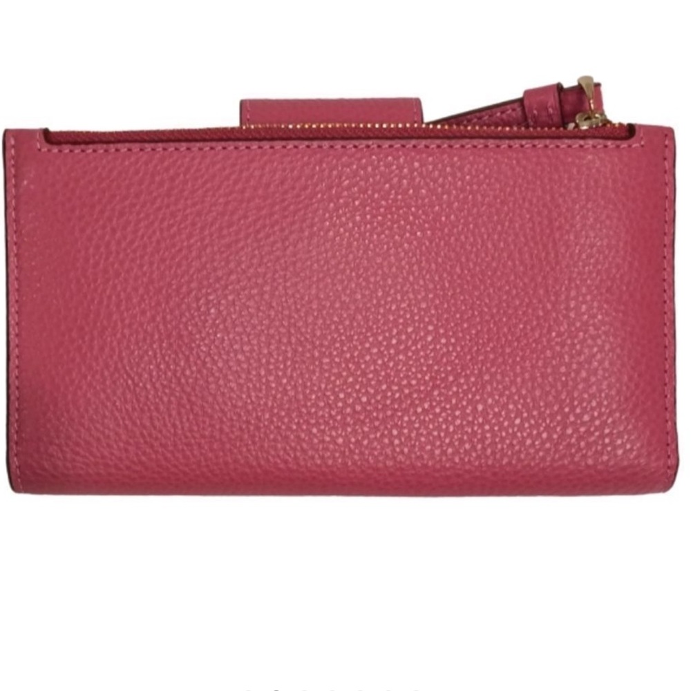 Coach Pink Leather Wristlet Wallet with Stripe Accents - Picture 2 of 11